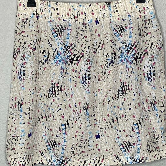 See U Soon Beige Paint Print Tulip Mini Skirt Size 4 - Picture 4 of 7